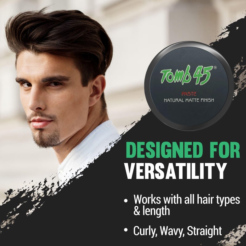 Tomb 45 Styling Paste for Men and Women - Medium Hold With a Matte Finish For All Hair Types - Image 3